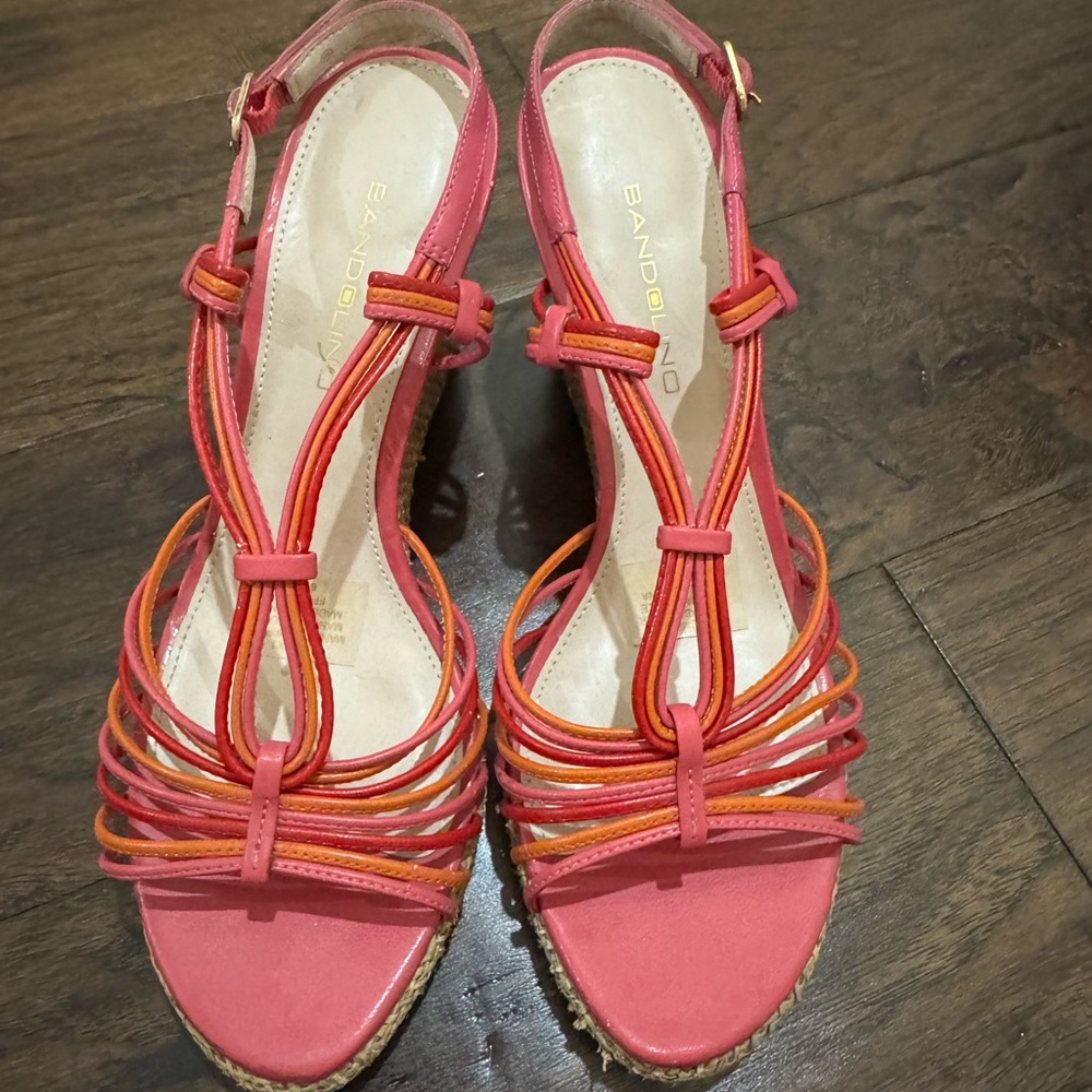 Bandolino Women's Vibrant Pink and Orange Wedge - Size 6.5